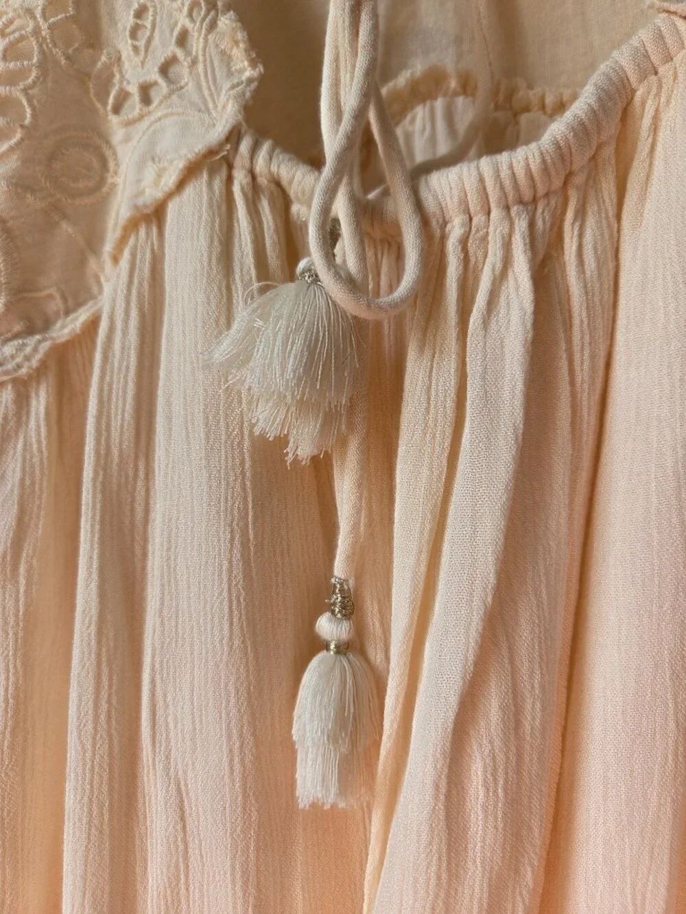 Euc Designer Rapsodia Cream Broderie Anglaise Romantic Maxi Dress Size Xs/S — image 6 of 8
